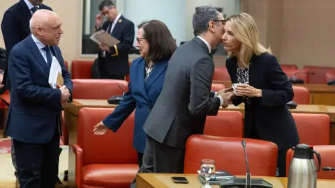 Félix Bolaños saluda a Cayetana Álvarez de Toledo en el Congreso de los Diputados Félix Bolaños saluda a Cayetana Álvarez de Toledo en el Congreso de los Diputados