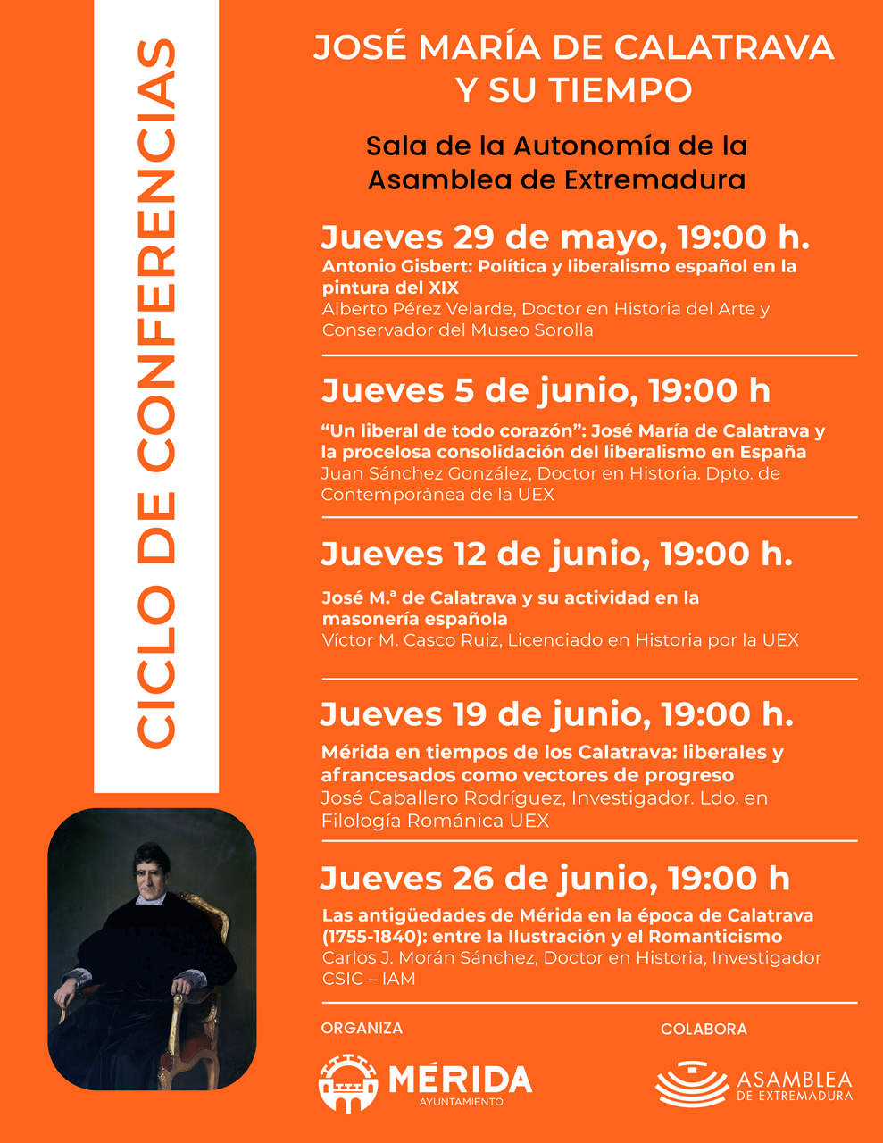 El ayuntamiento organiza conferencias y actividades en honor a la figura de José María Calatrava El ayuntamiento organiza conferencias y actividades en honor a la figura de José María Calatrava