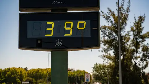 Termómetro con una temperatura de 39ªC Termómetro con una temperatura de 39ªC