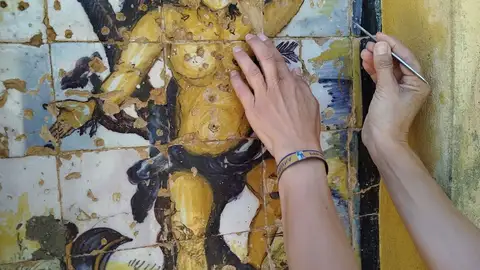 Uno de los retablos de la Caja del Agua de Puerto Real Uno de los retablos de la Caja del Agua de Puerto Real