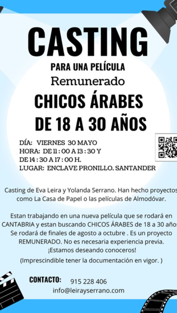 Cartel anunciador del casting en Santander