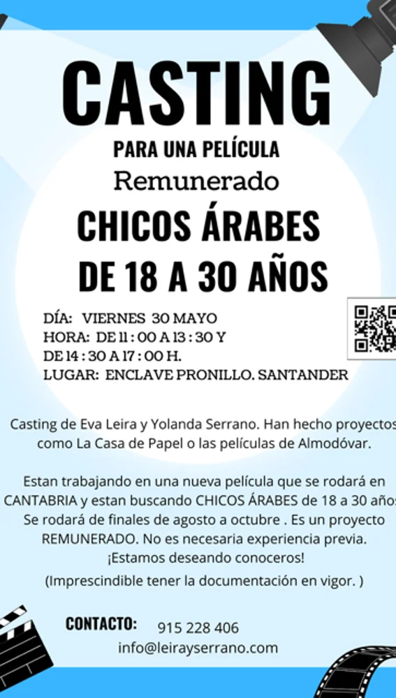 Cartel anunciador del casting en Santander Cartel anunciador del casting en Santander