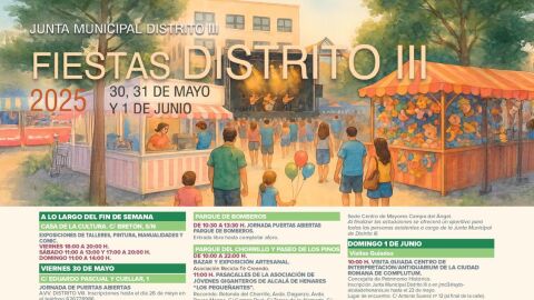Cartel de las fiestas del Distrito III de Alcal&aacute; de Henares
