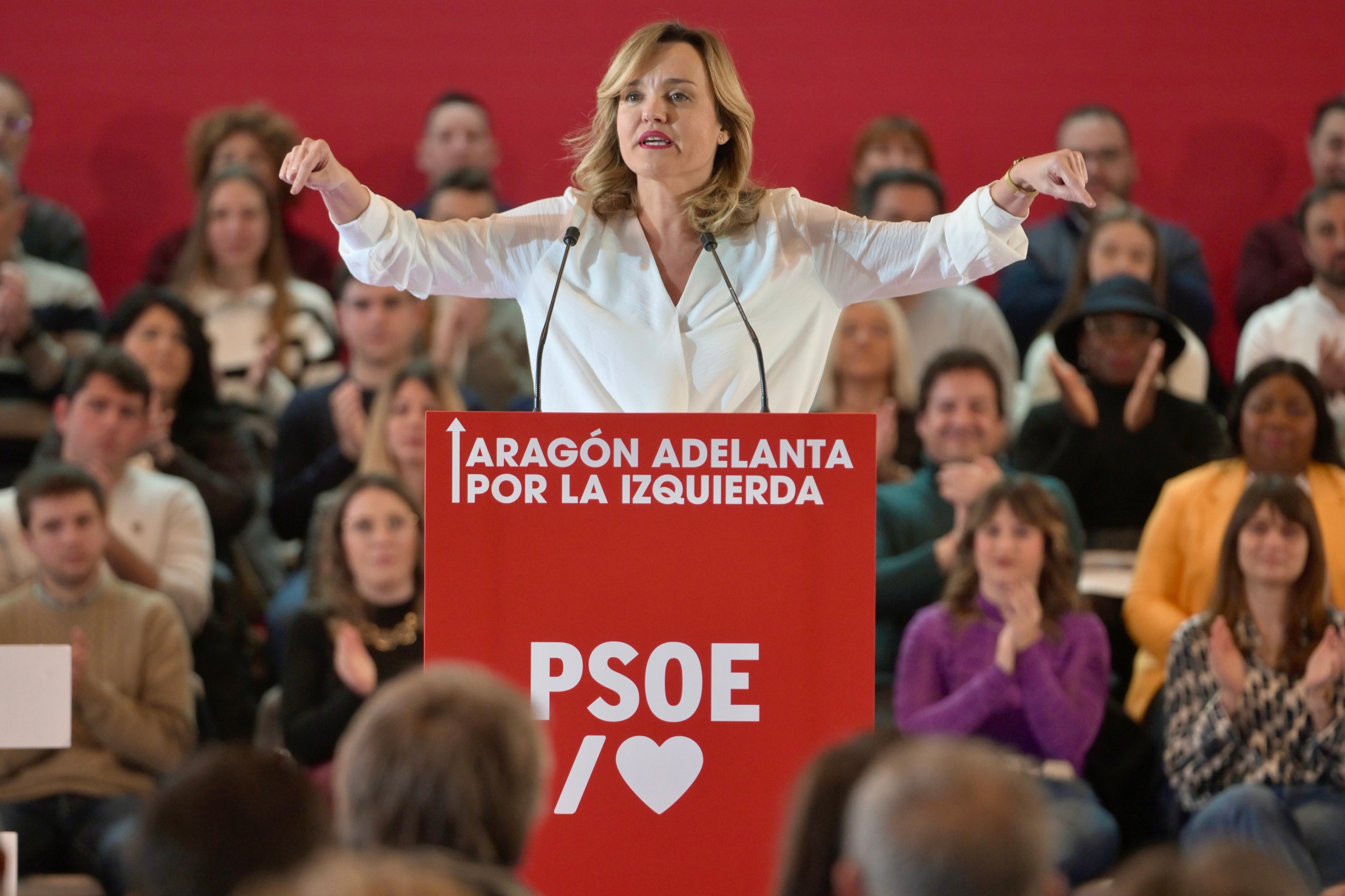 Pilar Alegría en un acto del PSOE Aragón en una foto de archivo Pilar Alegría en un acto del PSOE Aragón en una foto de archivo