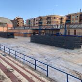 Intalación polideportivo Fontana Mongort antes de que se instalara el techo
