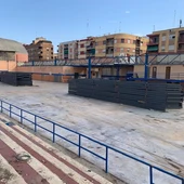 Intalación polideportivo Fontana Mongort antes de que se instalara el techo Intalación polideportivo Fontana Mongort antes de que se instalara el techo