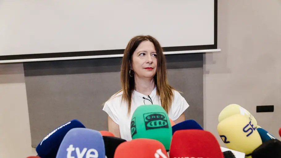 La exmiltante Leire Díez durante la rueda de prensa La exmiltante Leire Díez durante la rueda de prensa