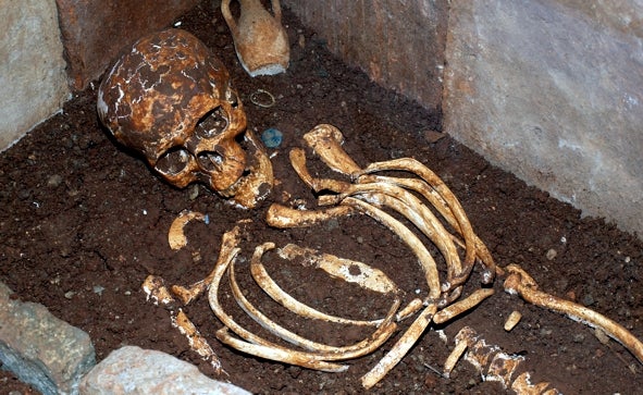 Hallan 60 enterramientos de época romana en unas obras en Villafranca de los Barros Hallan 60 enterramientos de época romana en unas obras en Villafranca de los Barros