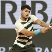 Alcaraz, en el partido de Roland Garros.