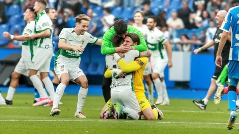 Los jugadores del Elche celebran el ascenso sobre el césped de Riazor. Los jugadores del Elche celebran el ascenso sobre el césped de Riazor.