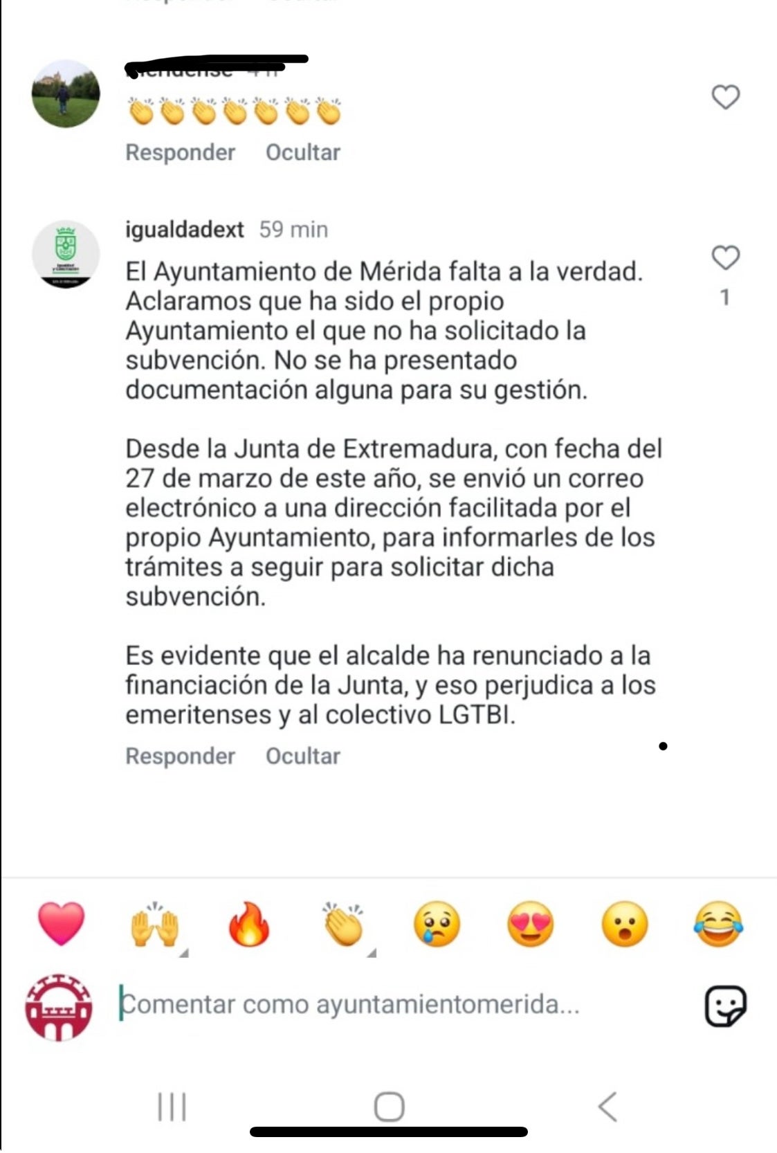 El PP emeritense y el Ayuntamiento de Mérida intercambian críticas tras un comentario a través de la redes sociales del consistorio El PP emeritense y el Ayuntamiento de Mérida intercambian críticas tras un comentario a través de la redes sociales del consistorio