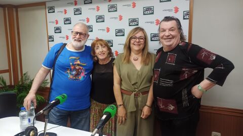 Miguel Mu&ntilde;oz de Morales con Consoli Romero, Pi Modro&ntilde;o y Paco Alberola