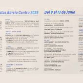 Programa de las Fiestas del Barrio Centro Ntra. Sra de Consolación 2025
