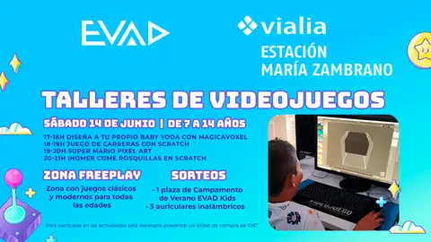 EVAD Formación y el Centro Comercial Vialia organizan una jornada de videojuegos, talleres creativos y premios para toda la familia EVAD Formación y el Centro Comercial Vialia organizan una jornada de videojuegos, talleres creativos y premios para toda la familia