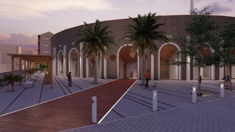Imagen simulada de la transformación en espacio cultural de la Plaza de Toros de Elda.