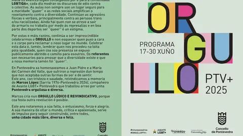 Dúas semanas de Orgullo PTV con actividades lúdicas e reivindicativas Conversamos co concelleiro de Cultura de Pontevedra, Demetrio Gómez, para coñecer a programación do Orgullo PTV 2025