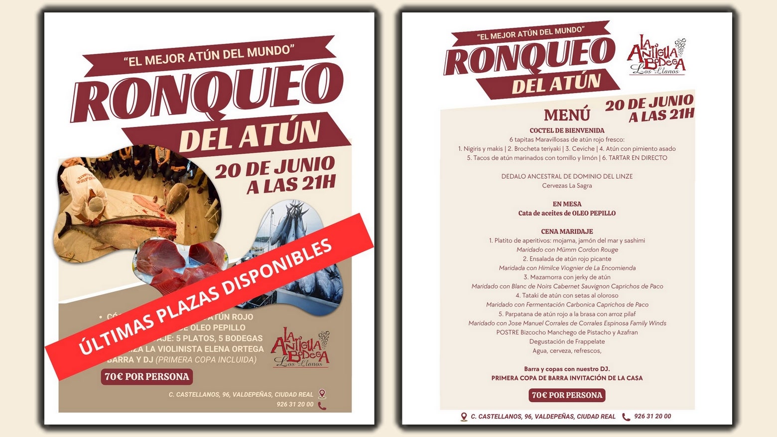 La Antigua Bodega 'Los Llanos' propone una velada con el atún rojo como excusa La Antigua Bodega 'Los Llanos' propone una velada con el atún rojo como excusa