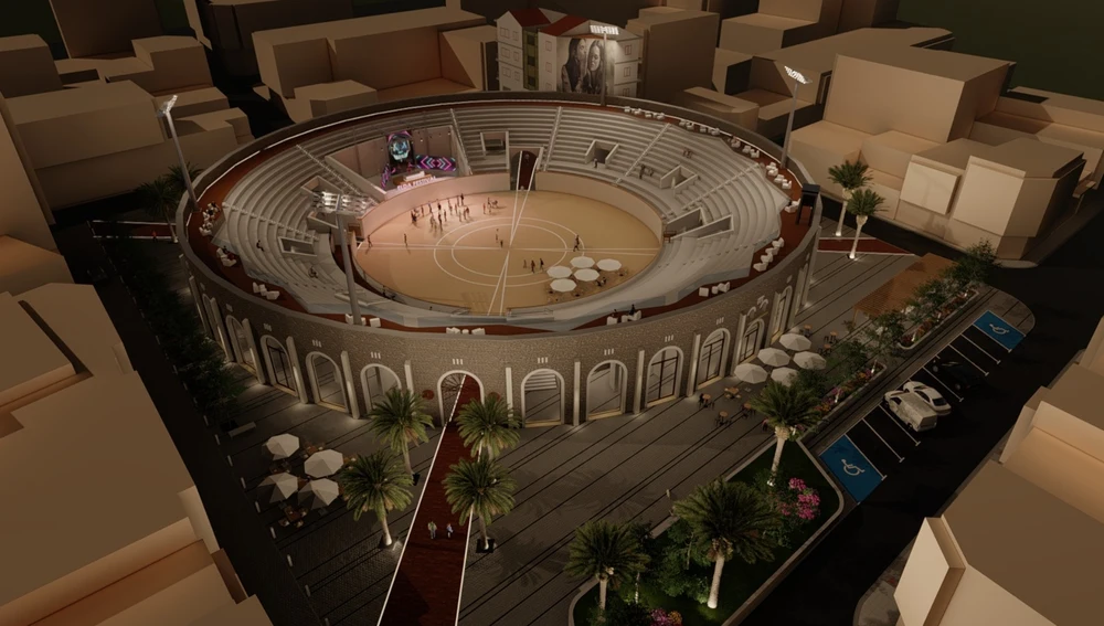 Imagen simulada de la transformación en espacio cultural de la Plaza de Toros de Elda. Imagen simulada de la transformación en espacio cultural de la Plaza de Toros de Elda.