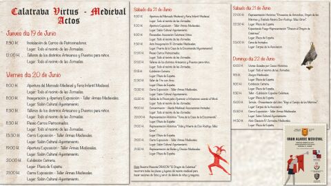 Programa de las Jornadas Medievales de Moral de Calatrava