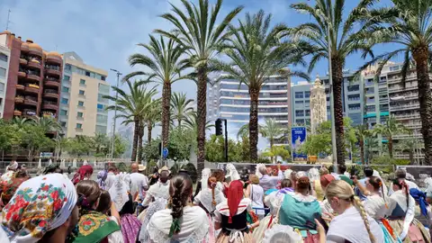 Un momento de la mascletà de hoy Un momento de la mascletà de hoy