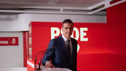El presidente del Gobierno, Pedro Sánchez, durante la comparecencia del 16 de junio El presidente del Gobierno, Pedro Sánchez, durante la comparecencia del 16 de junio