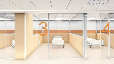 Simulación de como quedará una de las salas de urgencias. Simulación de como quedará una de las salas de urgencias.