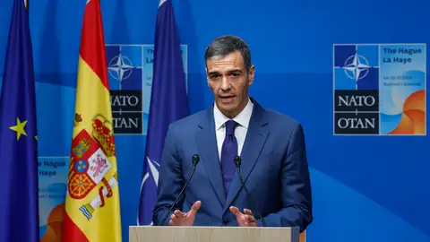 Pedro Sánchez durante una comparecencia este miércoles Pedro Sánchez durante una comparecencia este miércoles