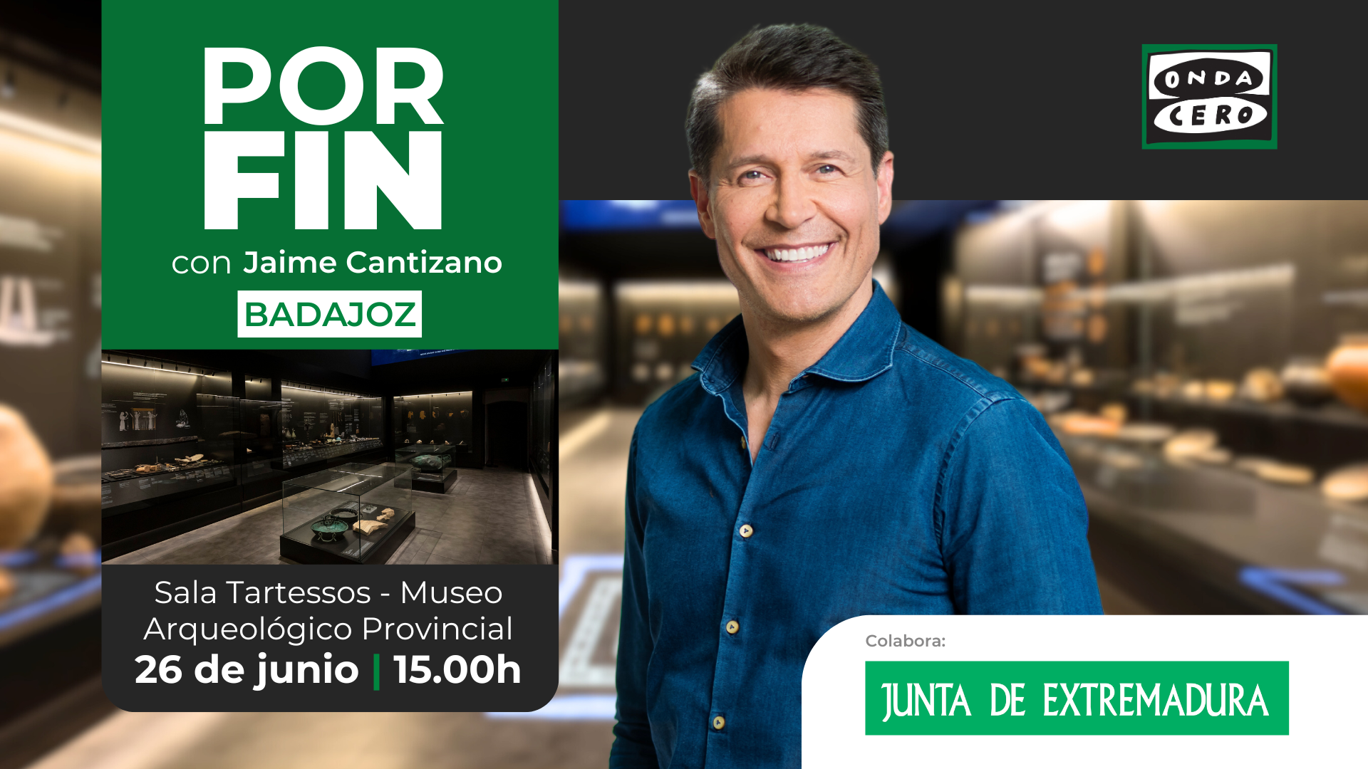Especial 'Por fin' con Jaime Cantizano desde la Sala Tartessos de Badajoz Especial 'Por fin' con Jaime Cantizano desde la Sala Tartessos de Badajoz