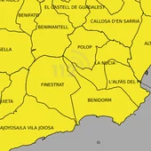 La Marina Baixa se encuetra en alerta amarilla La Marina Baixa se encuetra en alerta amarilla
