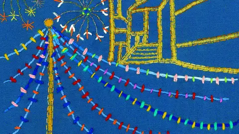 ‘Enhebra’, cartel ganador del Libro de las Fiestas de 2025 ‘Enhebra’, cartel ganador del Libro de las Fiestas de 2025