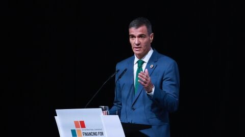 El presidente del Gobierno, Pedro S&aacute;nchez, interviene en el evento 'Invertir en la solidaridad global: una nueva visi&oacute;n de la cooperaci&oacute;n para el desarrollo". 