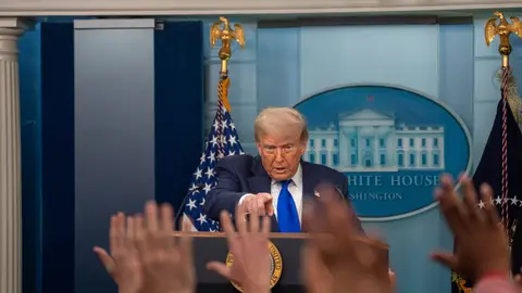 El presidente de Estados Unidos, Donald Trump, en la Casa Blanca El presidente de Estados Unidos, Donald Trump, en la Casa Blanca