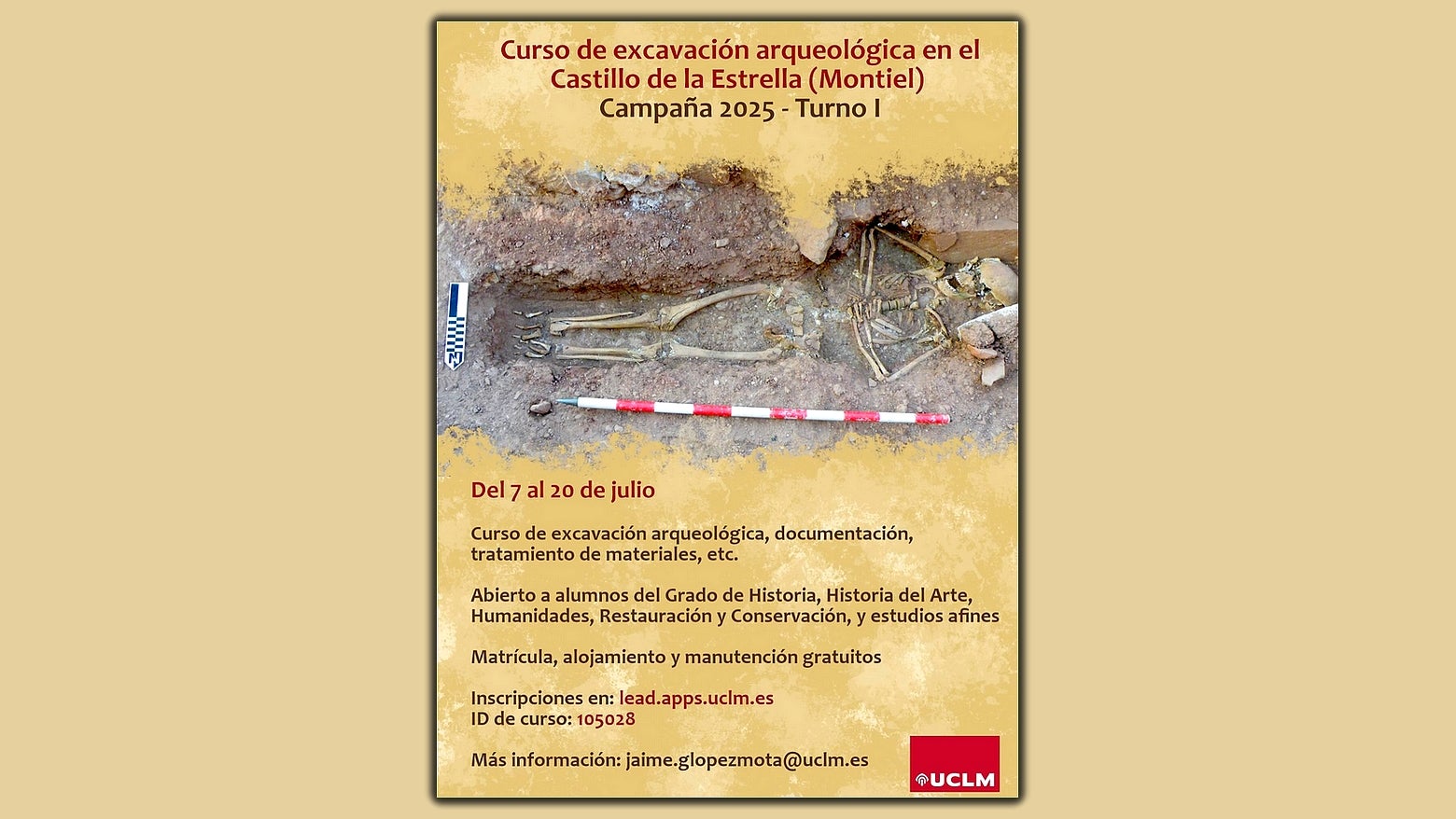 Montiel abre su curso de arqueología el próximo lunes Montiel abre su curso de arqueología el próximo lunes