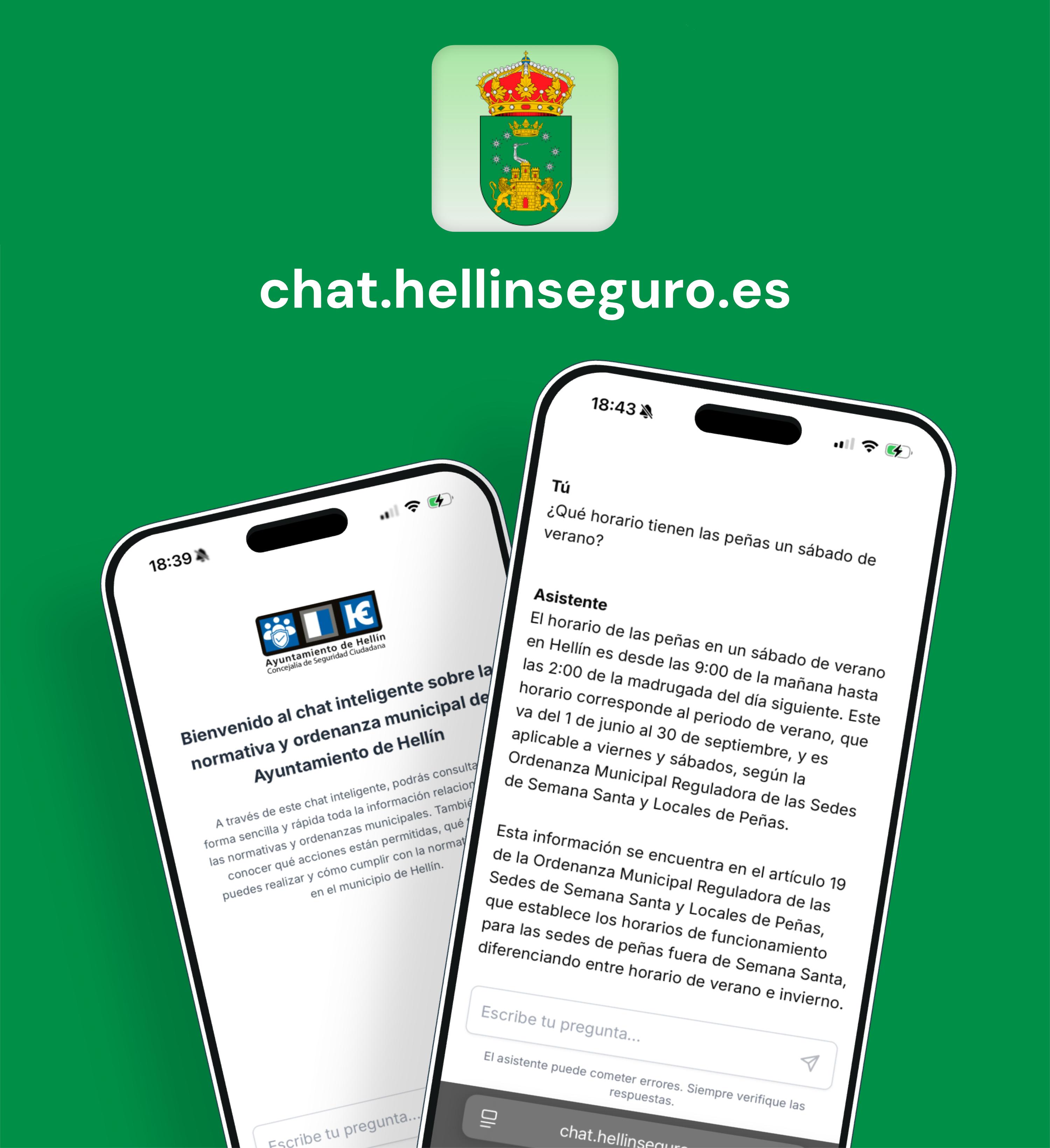 Los hellineros podrán consultar normas municipales a través de un chat inteligente Los hellineros podrán consultar normas municipales a través de un chat inteligente