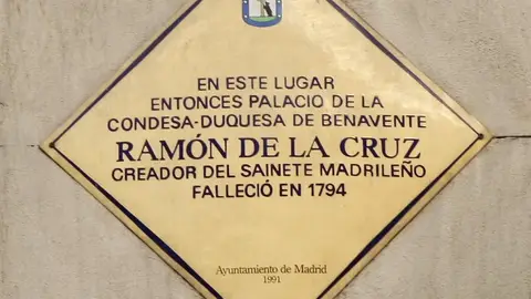 Placa de Ramón de la Cruz Placa de Ramón de la Cruz