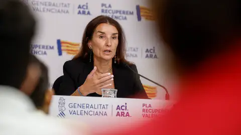 La consellera de Hacienda, Ruth Merino, durante la rueda de prensa ofrecida este martes para informar de los asuntos tratados en los plenos ordinario y extraordinario del Consell. La consellera de Hacienda, Ruth Merino, durante la rueda de prensa ofrecida este martes para informar de los asuntos tratados en los plenos ordinario y extraordinario del Consell.