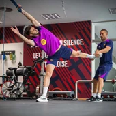 Joan Garcia, exercitant-se per primera vegada a la Ciutat Esportiva Joan Gamper Joan Garcia, exercitant-se per primera vegada a la Ciutat Esportiva Joan Gamper