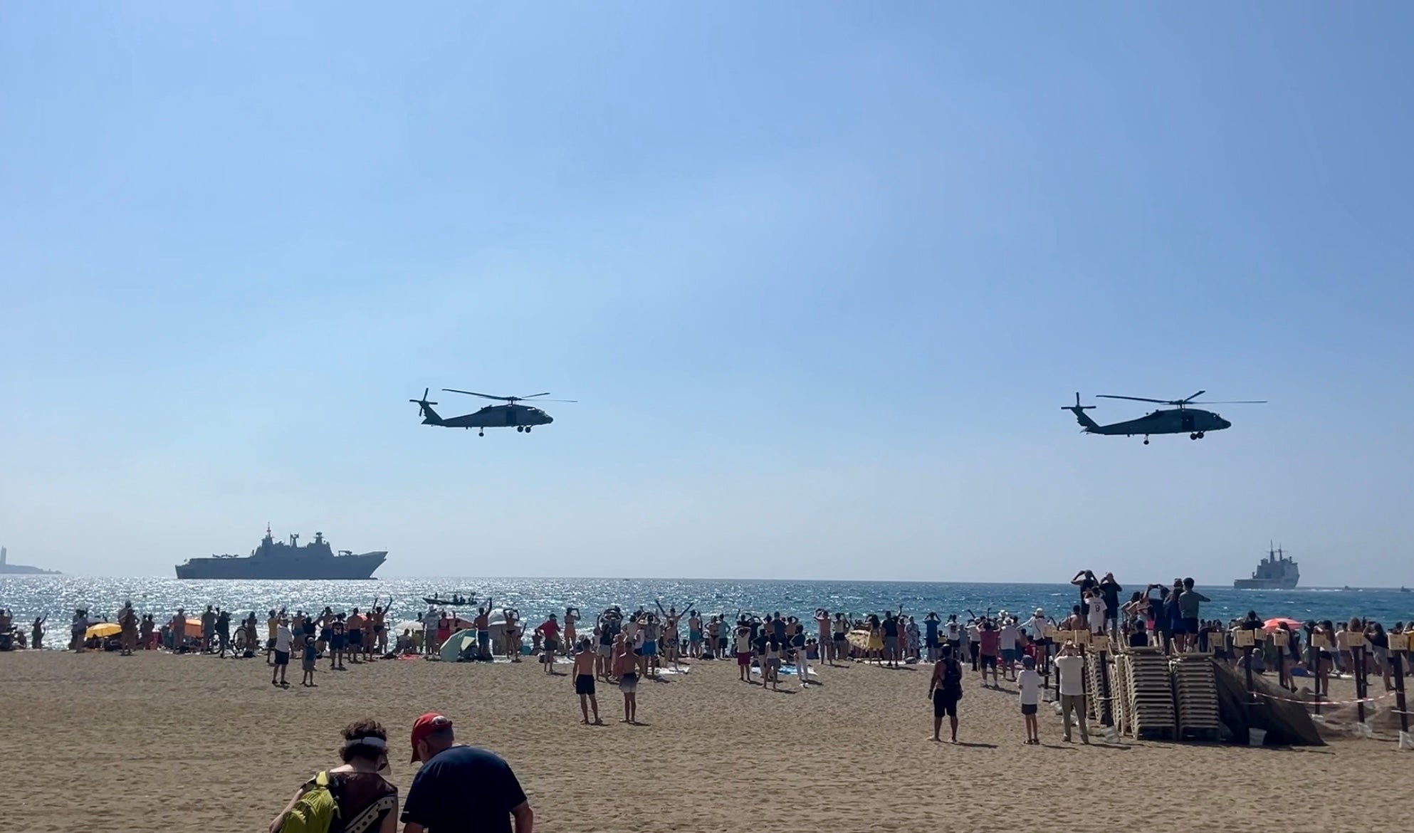 Los buques "Juan Carlos I" y "Galicia" en la Malagueta Los buques "Juan Carlos I" y "Galicia" en la Malagueta