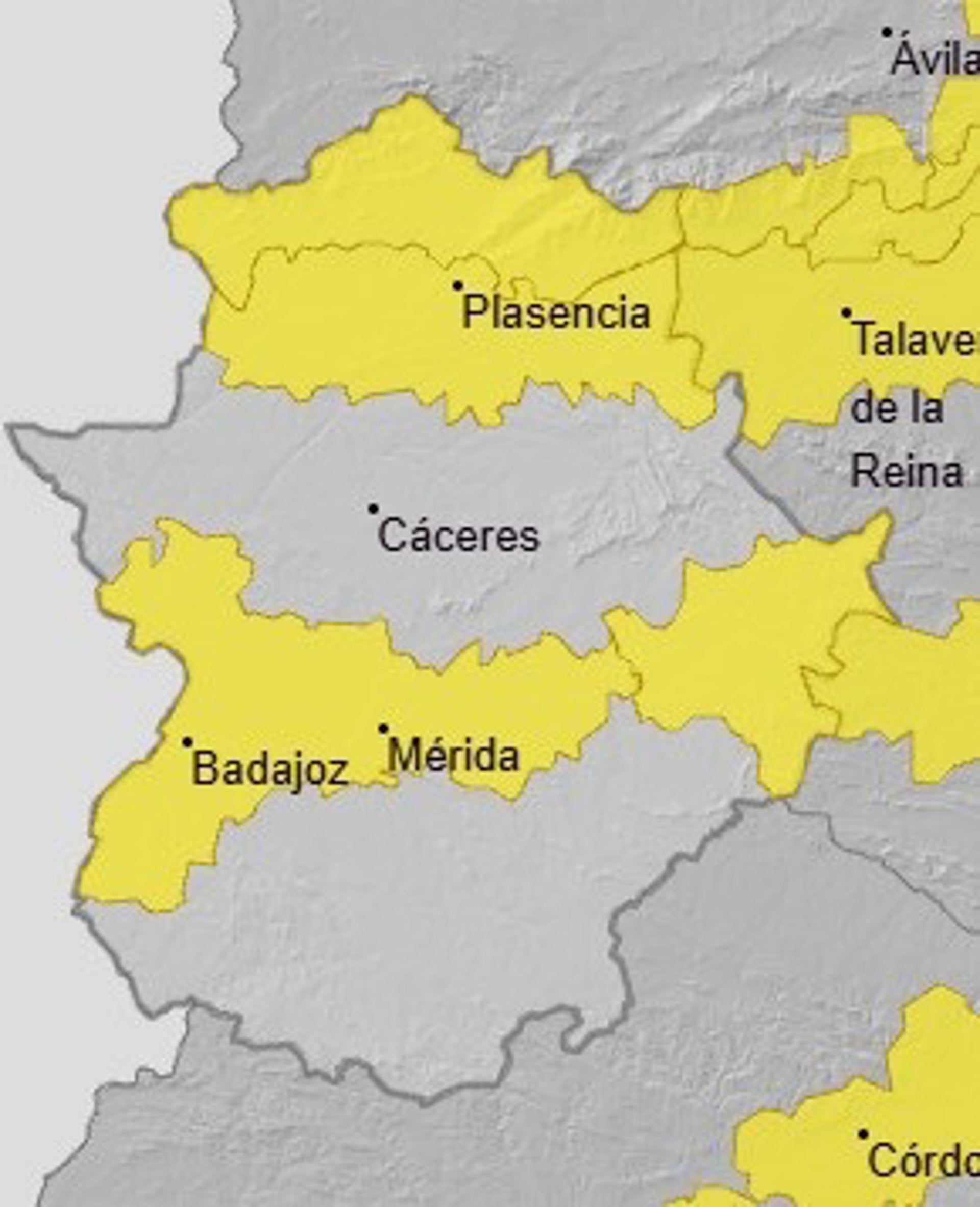 Vegas del Guadiana, La Siberia Extremeña y el Tajo y Alagón en Alerta Amarilla por altas temperaturas este miércoles Vegas del Guadiana, La Siberia Extremeña y el Tajo y Alagón en Alerta Amarilla por altas temperaturas este miércoles