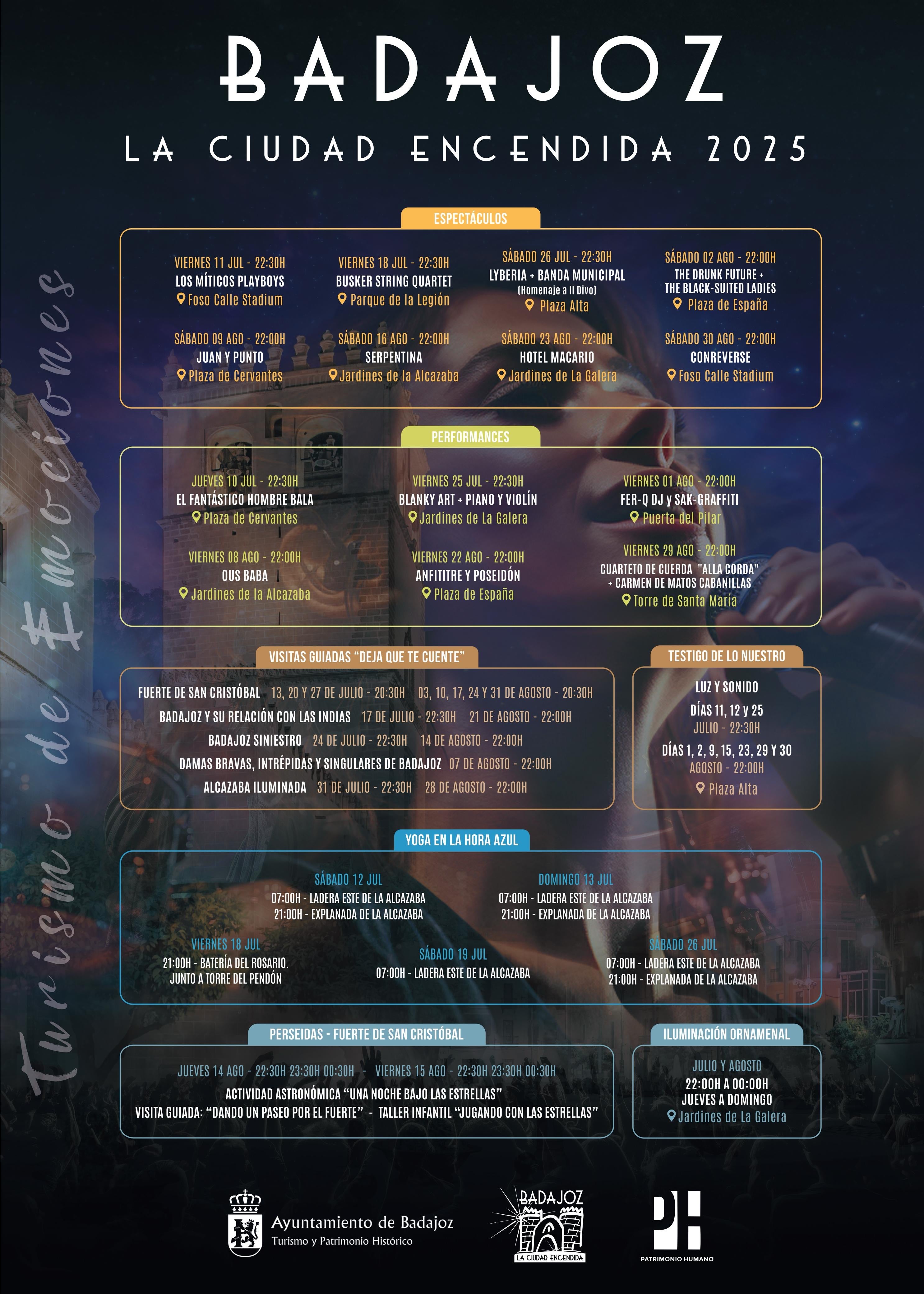 El programa 'Badajoz, la ciudad encendida' arranca este viernes con un concierto en el Corredor Verde de la calle Stadium El programa 'Badajoz, la ciudad encendida' arranca este viernes con un concierto en el Corredor Verde de la calle Stadium