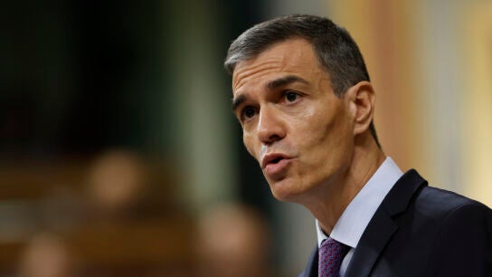 El presidente del Gobierno, Pedro S&aacute;nchez interviene en el pleno del Congreso de los Diputados este mi&eacute;rcoles. EFE/Mariscal