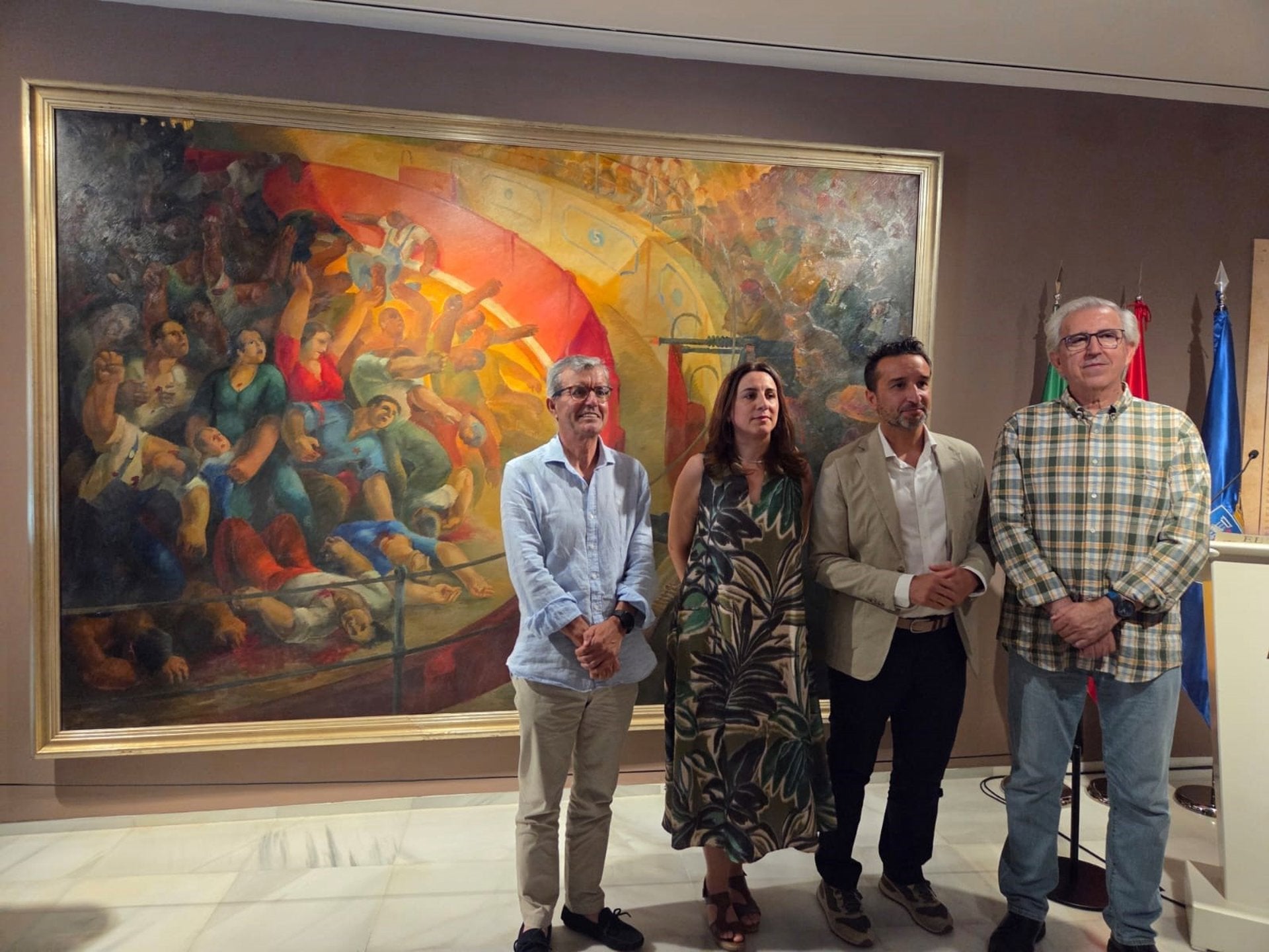 El cuadro 'Fusilamientos en la plaza de toros de Badajoz' protagoniza una muestra en el Museo de Bellas Artes de Badajoz El cuadro 'Fusilamientos en la plaza de toros de Badajoz' protagoniza una muestra en el Museo de Bellas Artes de Badajoz