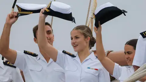 La princesa Leonor a bordo del Juan Sebastián Elcano La princesa Leonor a bordo del Juan Sebastián Elcano