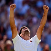 Carlos Alcaraz celebrando la victoria ante Fritz Carlos Alcaraz celebrando la victoria ante Fritz