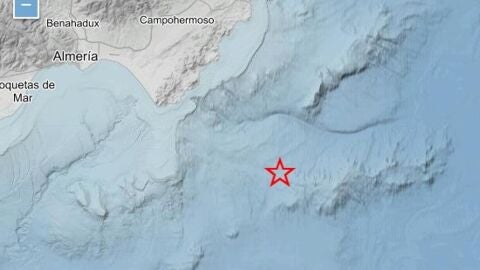 Terremoto de 5,5 registrado por el Instituto Geogr&aacute;fico Nacional (IGN) en la costa de Almer&iacute;a