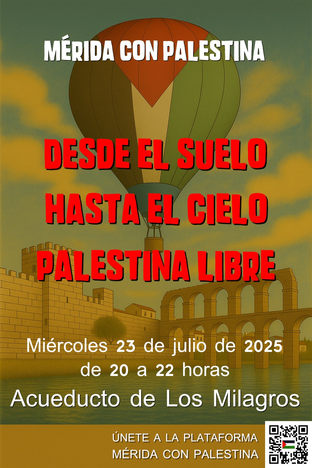Bajo el lema ¡La lucha palestina se eleva!, este miércoles en Mérida se celebrarán actos en favor del pueblo Palestino Bajo el lema ¡La lucha palestina se eleva!, este miércoles en Mérida se celebrarán actos en favor del pueblo Palestino
