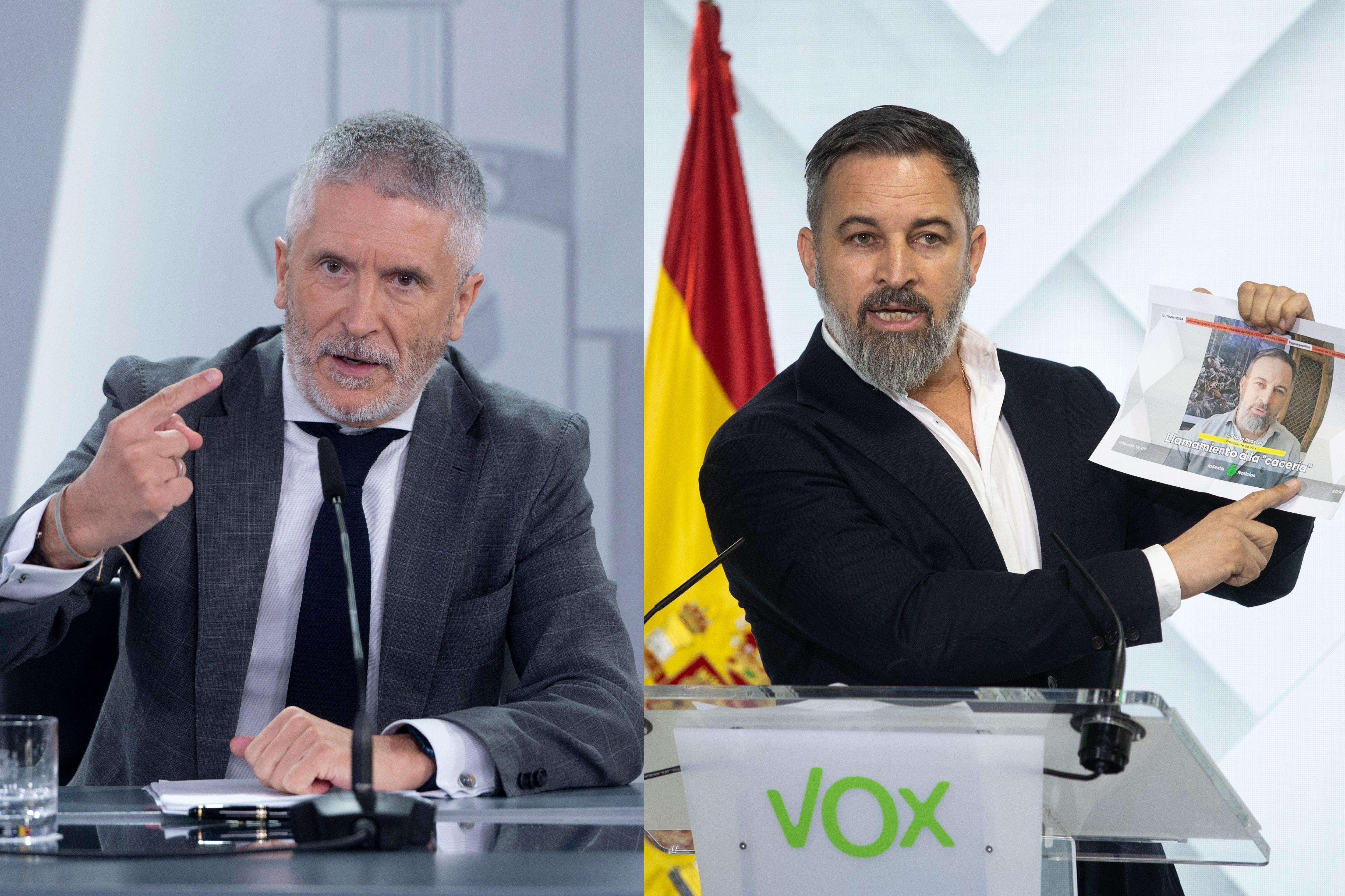 Abascal responde a Marlaska por los altercados en Torre Pacheco y lo acusa de "estar detrás de la violencia en las calles" Abascal responde a Marlaska por los altercados en Torre Pacheco y lo acusa de "estar detrás de la violencia en las calles"