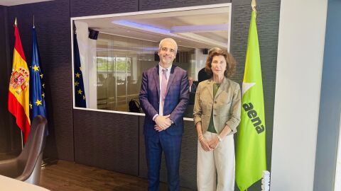 El presidente de AENA, Maurici Lucena, se reúne con la presidenta de CAEB, Carmen Planas