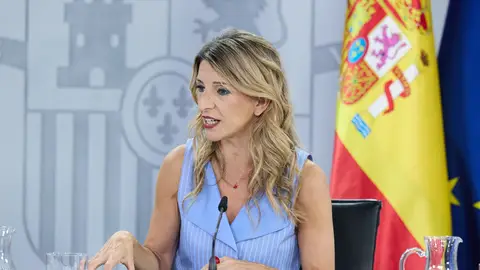 Yolanda Díaz durante una rueda de prensa Yolanda Díaz durante una rueda de prensa