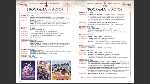 Programa de Festejos en Honor a Santiago El Mayor